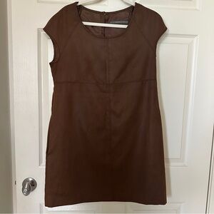 Zara Basic Chocolate Brown suede mini Dress